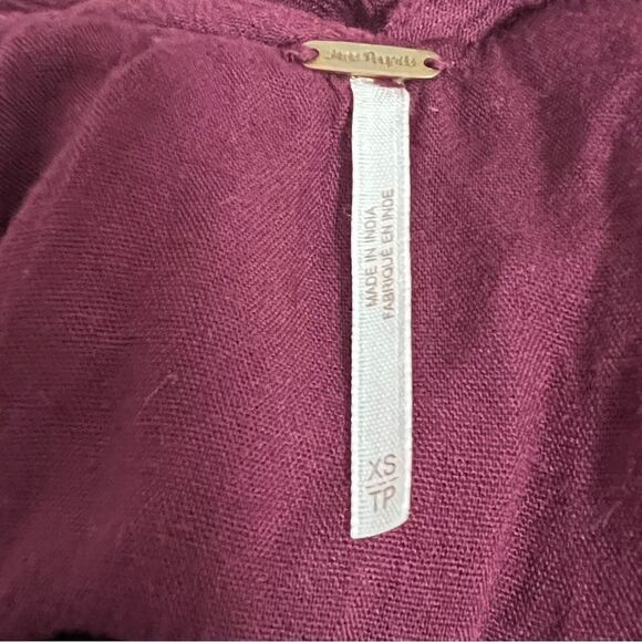 Free People Mohave A Line Swing Mini Dress XS Plum Oversized Deep V Back - Picture 14 of 16